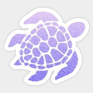 Pastel Purple Ombre Faux Glitter Turtle Sticker